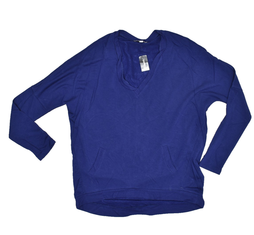 NEW Express One Eleven Blue V-Neck Tunic Sweater Women's Regular Size S